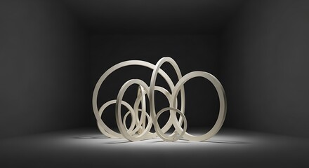 Intertwined loops in elegant neutral tones, a conceptual composition