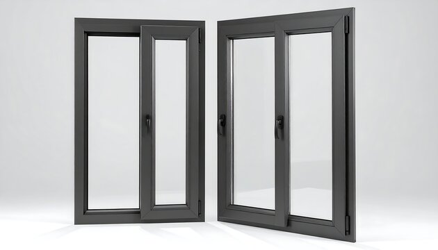 Modern gray sliding windows