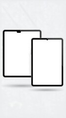 Two black tablets on a light background
