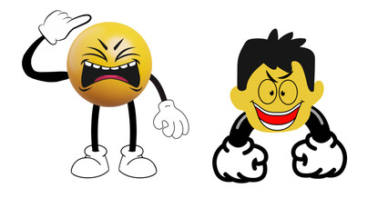 A fun vector cartoon illustration 