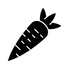 Flat Carrot Icon – Vector Illustration for Healthy Food or Vegan Concept