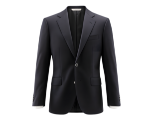 Elegant black suit jacket with sharp tailoring and modern design