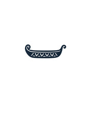 Nautical Vessel Icon: A minimalist, detailed illustration of a traditional boat. Simple yet captivating for visual storytelling and representing themes of travel, exploration, and adventure.