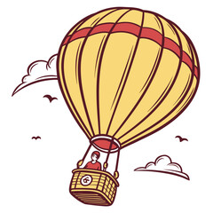 Obraz premium Vintage hot air balloon soaring through the sky on an adventure