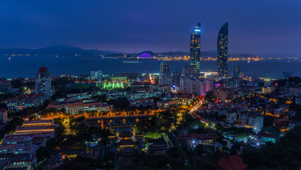 Fototapeta premium xiamen skyline at night