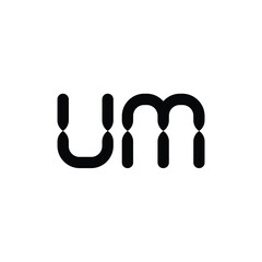 UM monogram logo design letter text name symbol monochrome logotype alphabet character simple logo