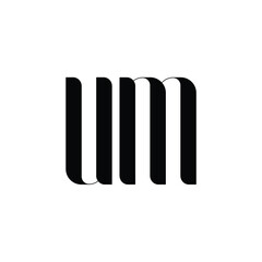 UM monogram logo design letter text name symbol monochrome logotype alphabet character simple logo