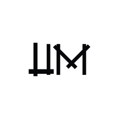 UM monogram logo design letter text name symbol monochrome logotype alphabet character simple logo