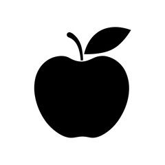 Apple with Leaf Icon Vector Flat and Clean Look