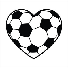 Fototapeta premium Soccer Ball Pattern Heart Shape Illustration