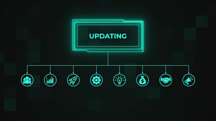 Updating concept. performance metrics, and business insights from large data sets ,network , business ,technology concept