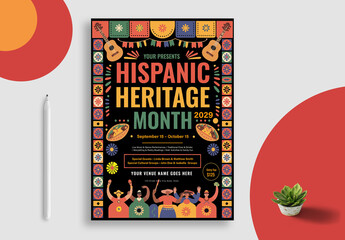 Colorful Hispanic Heritage Month Event Flyer Design