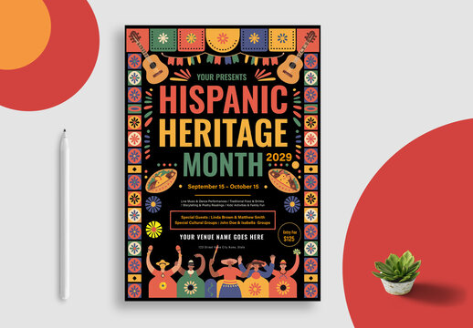 Colorful Hispanic Heritage Month Event Flyer Design