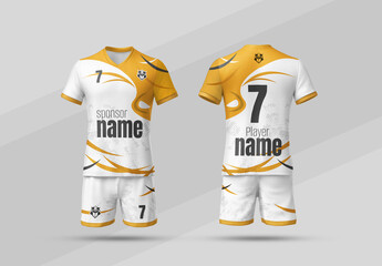 Orange And White Color Jersey Template For Sports Club