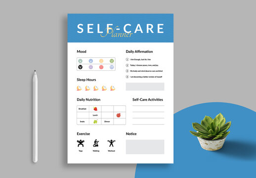 Self Care Planner Design Layout