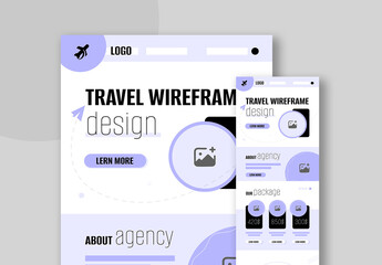 Wireframe Layout Design For Travel