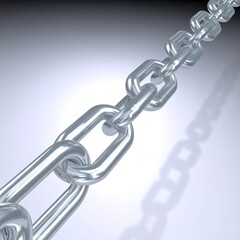 Obraz premium Strong metal chain links, closeup, studio, connection