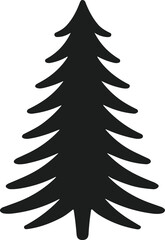 Obraz premium Elegant Christmas Tree Silhouette - Festive Holiday Vector Illustration