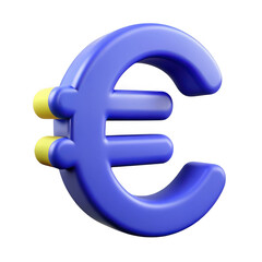 Obraz premium Euro symbol isolated on transparent background