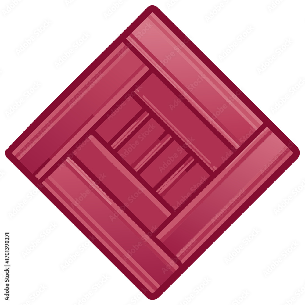 Poster geometric rose diamond frame pattern illustration with rectangular interlocking shapes