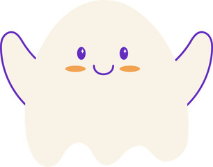 Cute Ghost Halloween Character