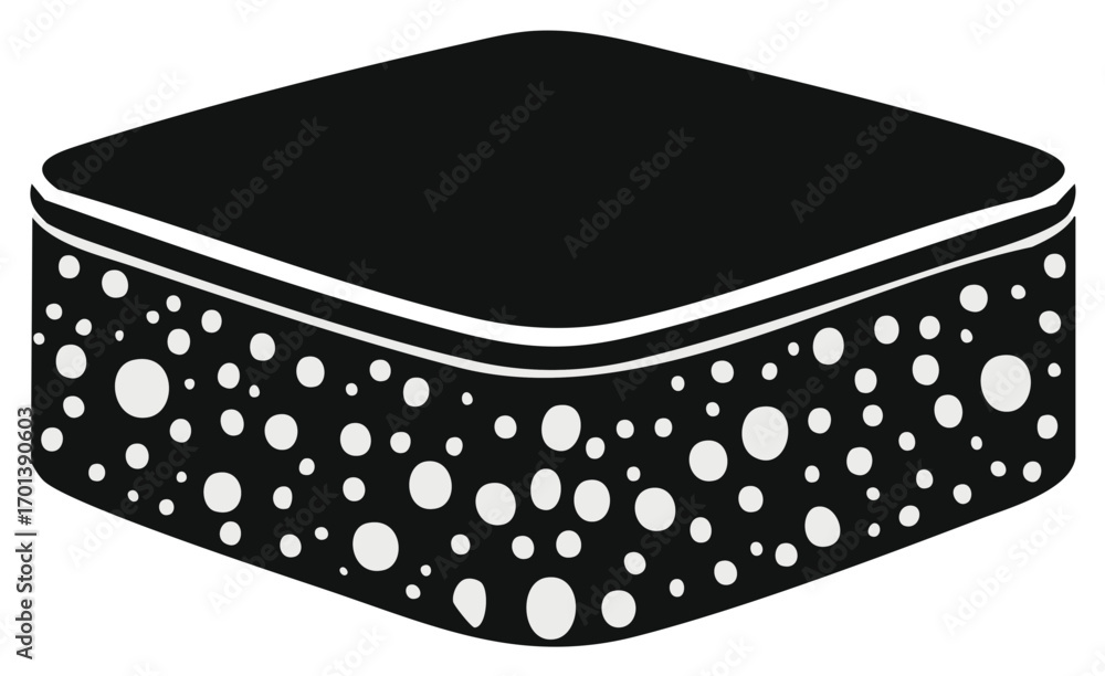 Poster minimalist black textured square block graphic with white porous pattern design