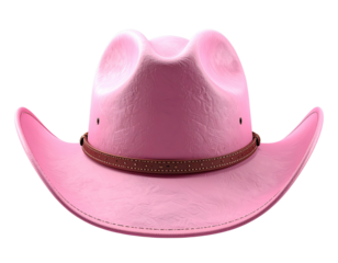 Classic western pink hat fully visible isolated on transparent background PNG