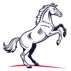 Elegant Horse Silhouette Illustration for Emblem Design