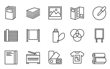 digital, print, icon, line, technology, set, vector, design, paper, printer, press, ink, equipment, swatch, machine, offset, illustration, color, industry, cmyk, publishing, web, symbol, shop, service