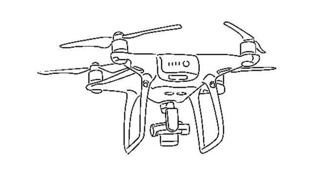 line art animation of drone