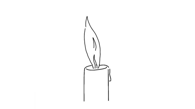 line art animation of candle light