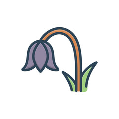 Color illustration icon for bluebell