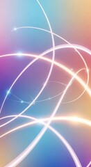 Abstract Light Trails Over A Gradient Background with Glowing Lines and Particles