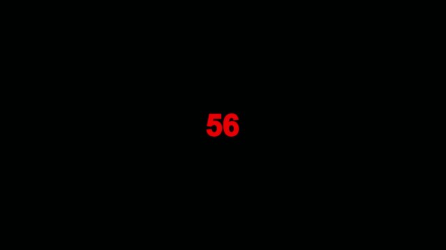 Red Number 33 Centered on Black Background numeral