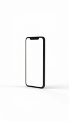 Smartphone Mockup with Blank White Screen on Light White Background Isolated