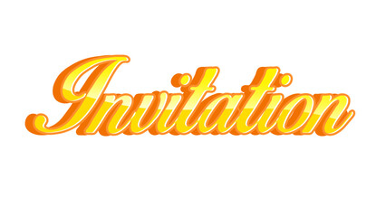 Bold Invitation Typography Word Art Vector