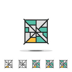 This vibrant abstract geometric pattern icon, meticulously crafted with clean lines and a modern color palette, offers a versatile visual for contemporary graphic design.