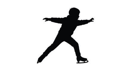 a silhouette figure skater performing graceful ice skating pose