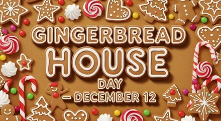 Gingerbread House Day December 12, holiday concept