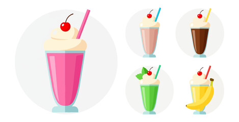 Variety of milkshakes