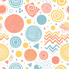 Abstract shapes swirls seamless pattern design
4