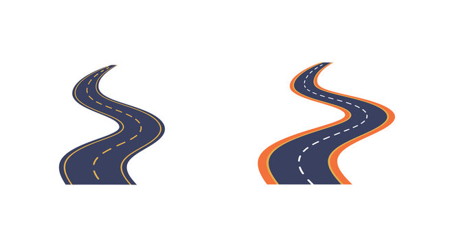 a winding road splits into two paths diverging
