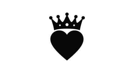 a black heart adorned with a regal crown symbol © MALA