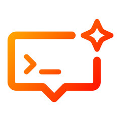 Prompt icon. command, input, text, ai, generate, query, instruction, request, response. Vector Icon Illustration