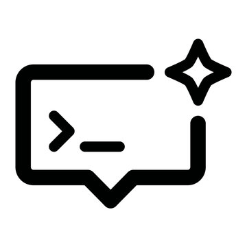 Prompt icon. command, input, text, ai, generate, query, instruction, request, response. Vector Icon Illustration