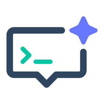 Prompt icon. command, input, text, ai, generate, query, instruction, request, response. Vector Icon Illustration