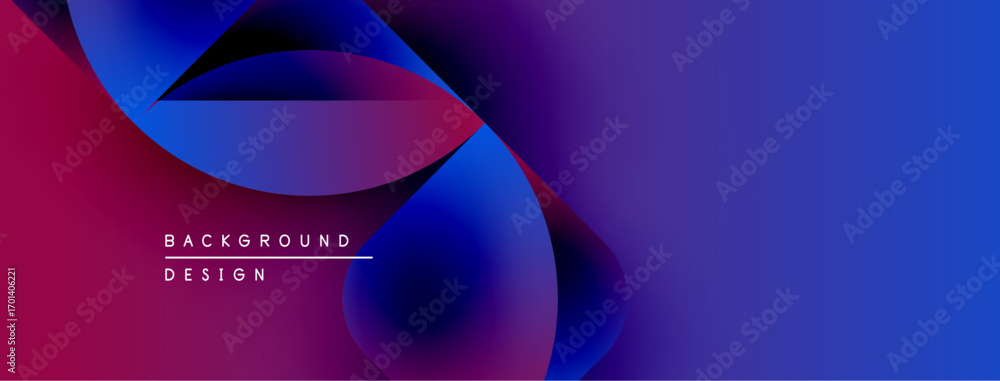 Poster abstract gradient shapes blend, creating vibrant background. text reads background design. modern, d