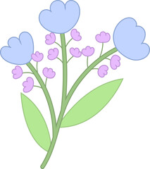 Illustration of Pastel Color Flowers