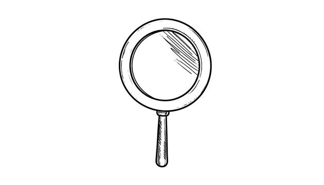 Hand-drawn magnifying glass