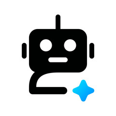 Robot ai icon. machine, bot, digital, smart, automation, cyber, intelligence, humanoid. Vector Icon Illustration